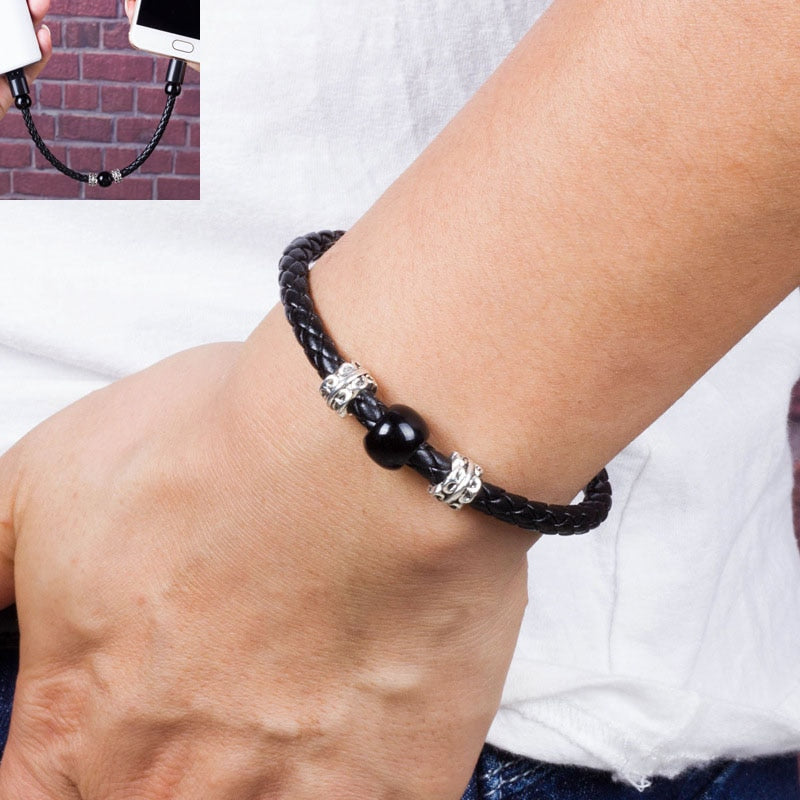 Smart Jewelry Beads Wrist Band USB Charging Bracelets